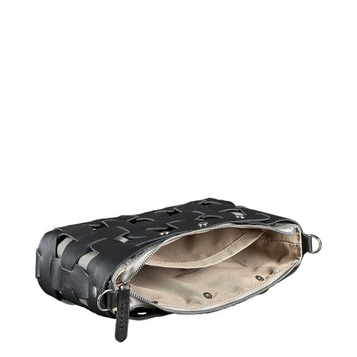 Шкіряна плетена жіноча сумка Пазл S Чорна Krast (BN-BAG-31-g) купити недорого в Ти Купи