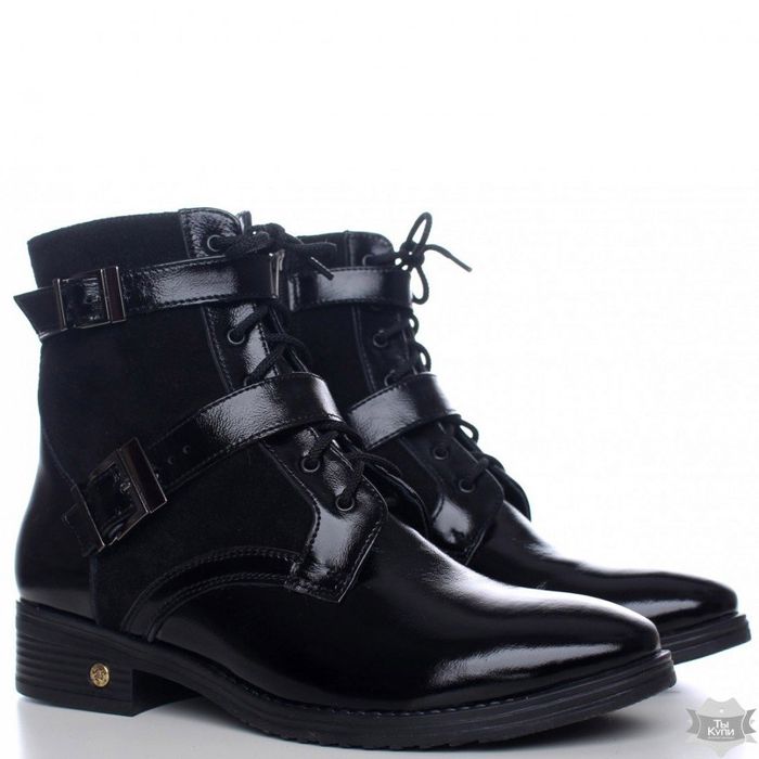 Женские лаковые зимние ботинки Villomi 2510-10 купить недорого в Ты Купи
