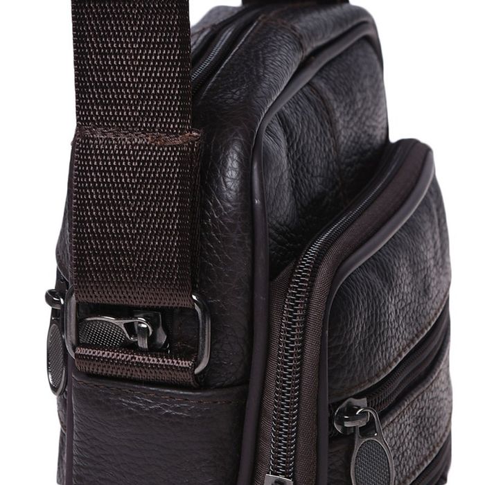 Мужская кожаная сумка Borsa Leather K14012-brown купить недорого в Ты Купи
