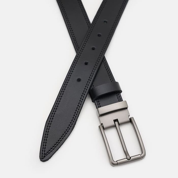 Чоловічий шкіряний ремінь Borsa Leather 115v1fx108-black купити недорого в Ти Купи