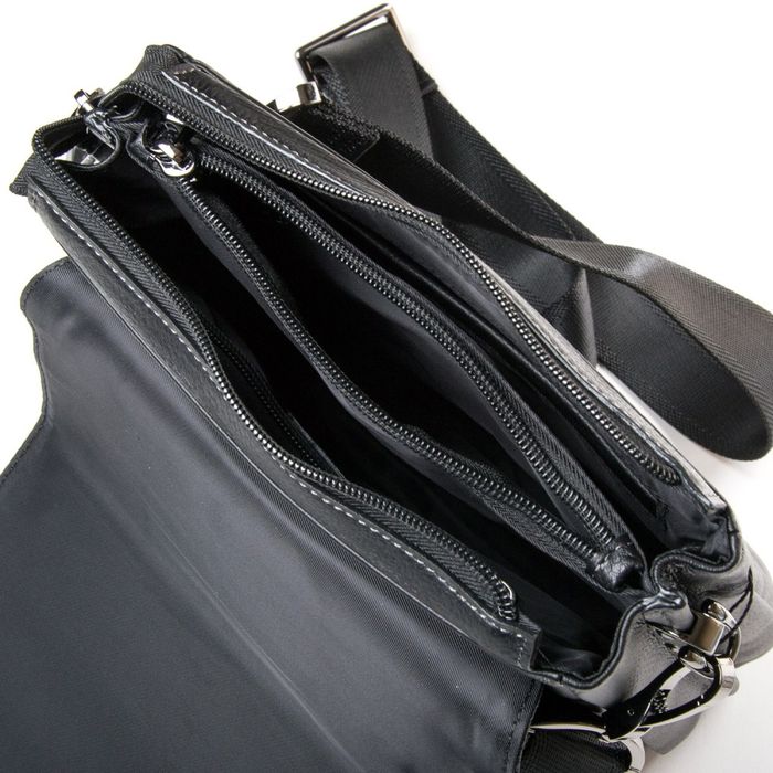 Мужская кожаная сумка через плечо BRETTON 5317-4 black купить недорого в Ты Купи