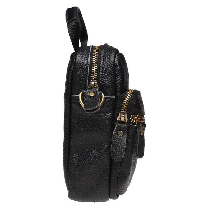 Мужская кожаная сумка через плечо Keizer K108-black купить недорого в Ты Купи