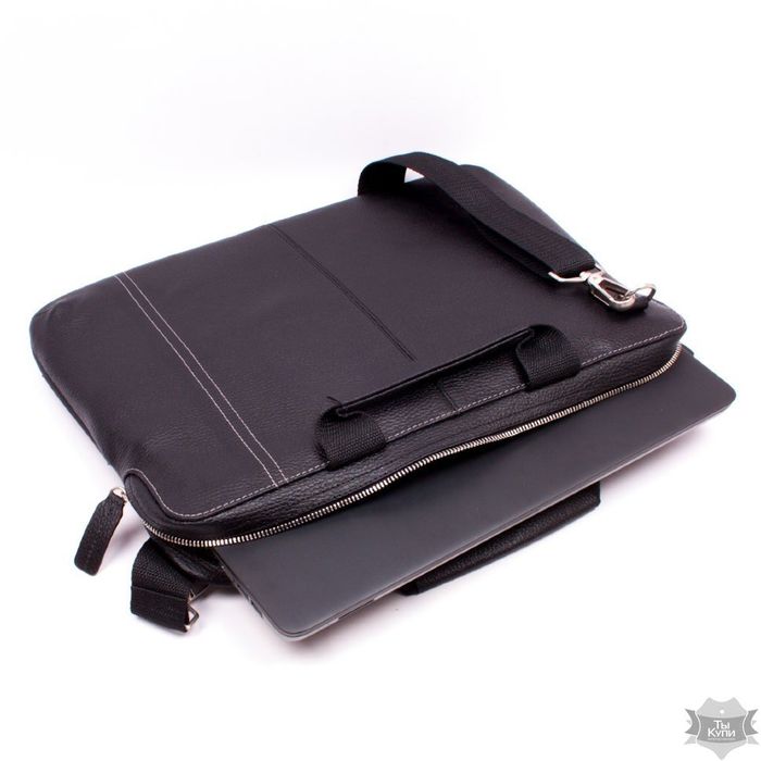 Шкіряна чорна сумка для ноутбука Valenta ВХ2381381 купити недорого в Ти Купи