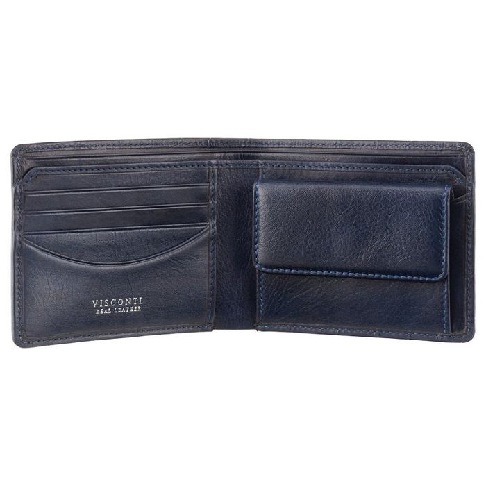 Шкіряний чоловічий гаманець з RFID захистом Visconti cr92 blue купити недорого в Ти Купи