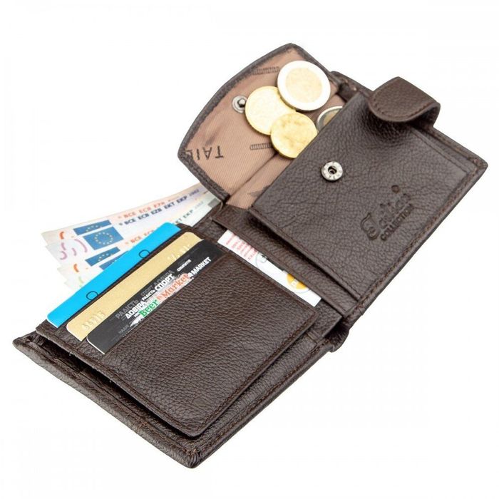 Чоловік горизонтальний гаманець зі шкіри TAILIAN 19010 Темно-коричневий купити недорого в Ти Купи