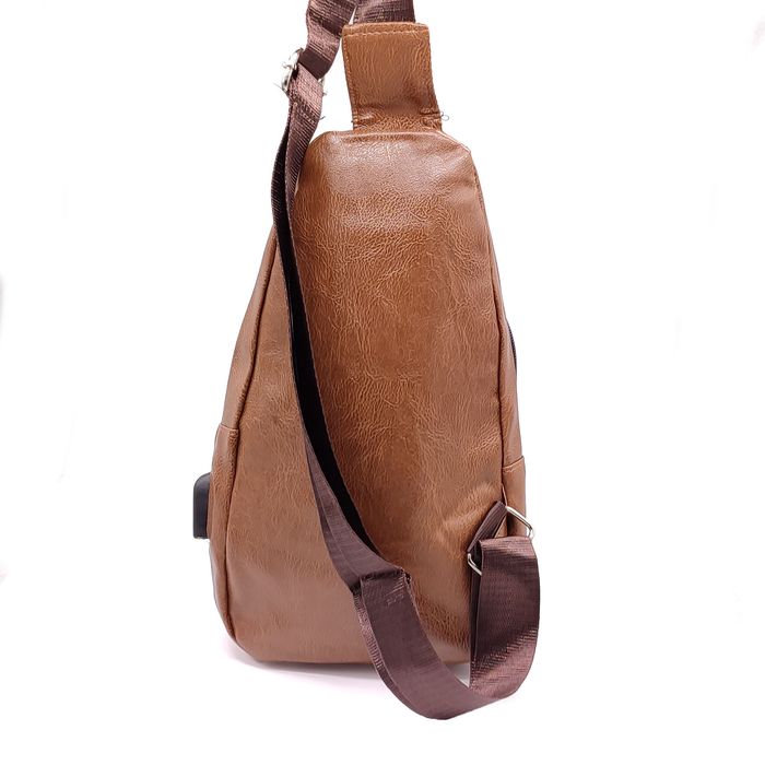 Мужская коричневая сумка слинг из PU-кожи FM-5050-2 br купить недорого в Ты Купи