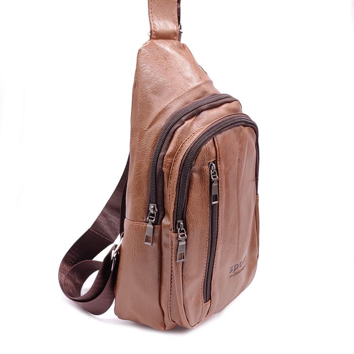 Чоловіча коричнева сумка слінг FM-5050-2 br купити недорого в Ти Купи
