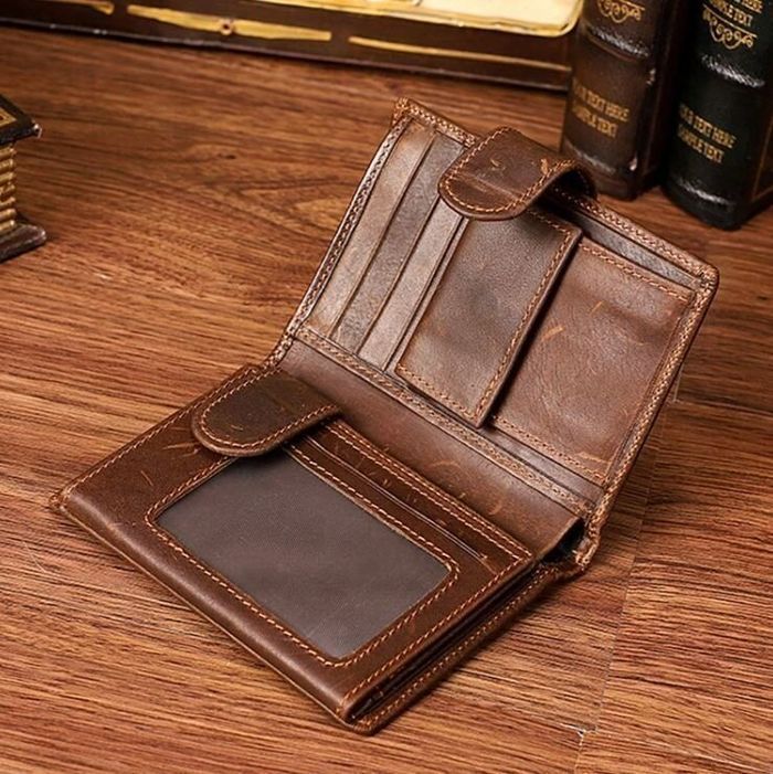 Чоловічий гаманець з натуральної шкіри Vintage 14926 Темно-коричневий купити недорого в Ти Купи