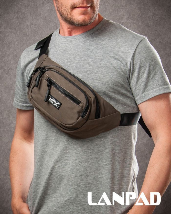 Чоловічі сумки на пояс Lanpad 61057 deep khaki купити недорого в Ти Купи