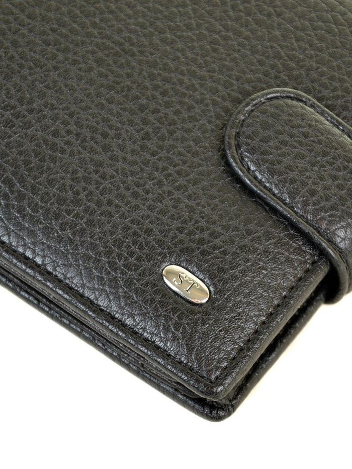 Чорний чоловічий гаманець зі шкірозамінника Sergio Torretti M53 black купити недорого в Ти Купи