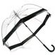 Механический женский прозрачный зонт-трость FULTON BIRDCAGE-1 L041 - BLACK