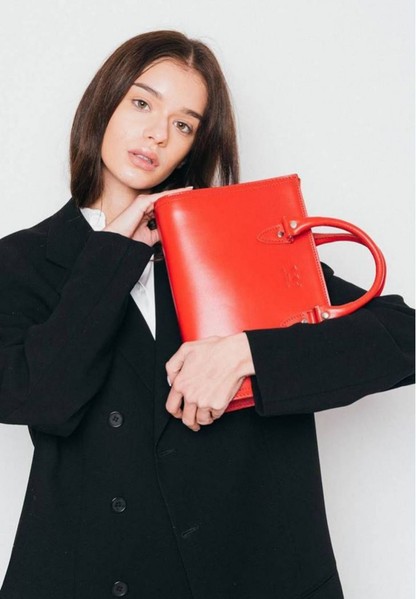 Жіноча шкіряна сумка фантазійна червона tw-fensy-rec-ksr купити недорого в Ти Купи
