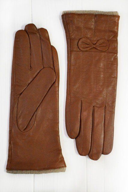 Женские кожаные коричневые перчатки Shust Gloves L купить недорого в Ты Купи