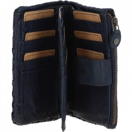 Жіночий шкіряний гаманець Ashwood D83 темно -синій (синій) купити недорого в Ти Купи
