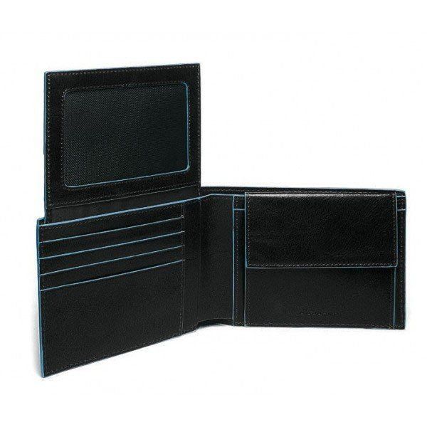 Черное кожаное мужское портмоне Piquadro Blue Square (PU1392B2_N) купить недорого в Ты Купи