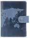Обложка для паспорта из кожи Hi Art «World Map» PB-03S/1 Shabby Lagoon Голубой купить недорого в Ты Купи