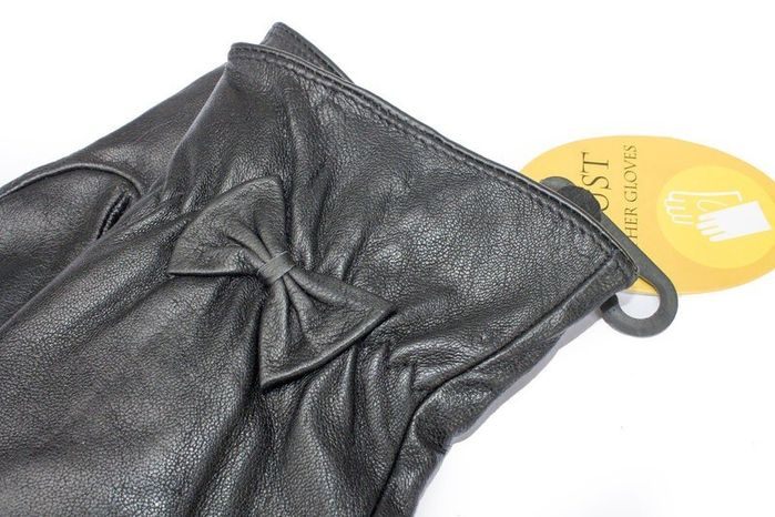 Чорні жіночі шкіряні рукавички Shust Gloves купити недорого в Ти Купи