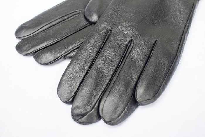 Черные женские кожаные перчатки Shust Gloves купить недорого в Ты Купи