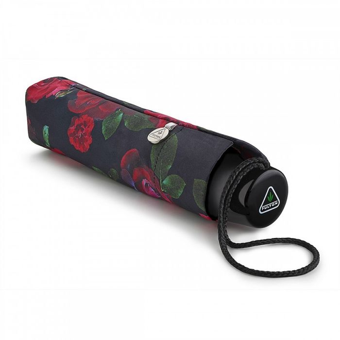 Парасолька жіночий механічний Fulton Minilite-2 L354 Dark Romance (Червоні троянди) купити недорого в Ти Купи