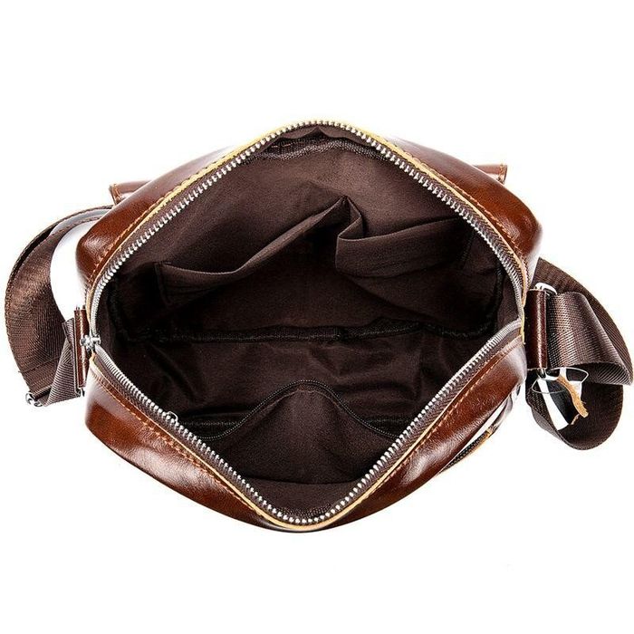 Мужская коричневая кожаная сумка Joynee bd10-8516 купити недорого в Ти Купи