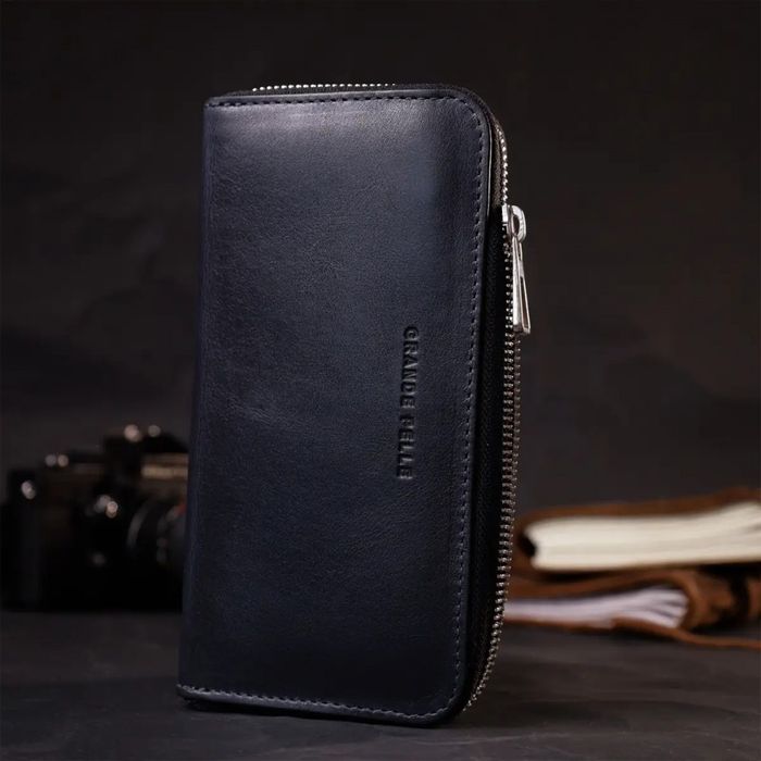 Шкіряний чоловічий гаманець ручної роботи GRANDE PELLE 11644 купити недорого в Ти Купи