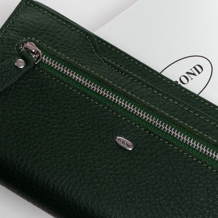 Шкіряний жіночий гаманець Classik DR. BOND WMB-2M green купити недорого в Ти Купи