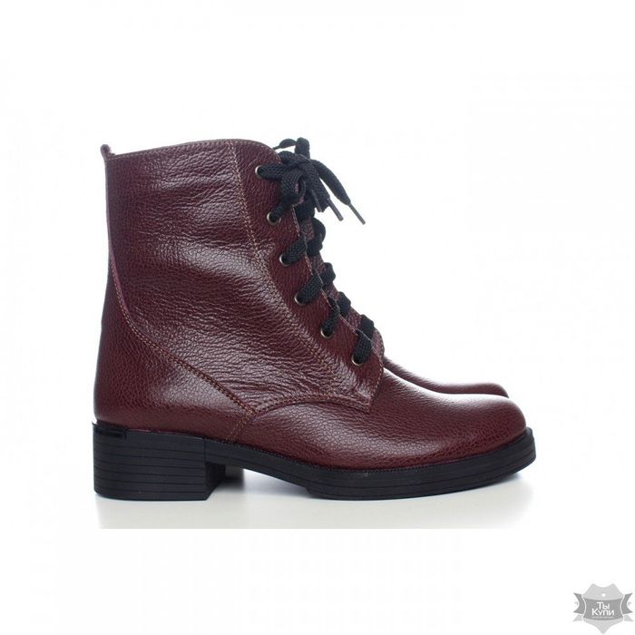 Женские кожаные бордовые ботинки Villomi 2517-05 купить недорого в Ты Купи