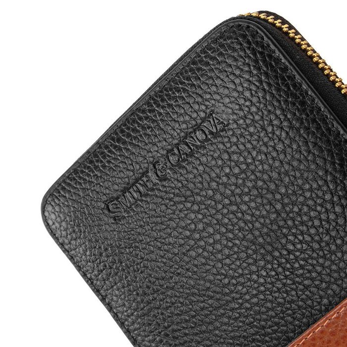 Жіночий шкіряний гаманець SMITH CANOVA FUL-26803-black-tan купити недорого в Ти Купи