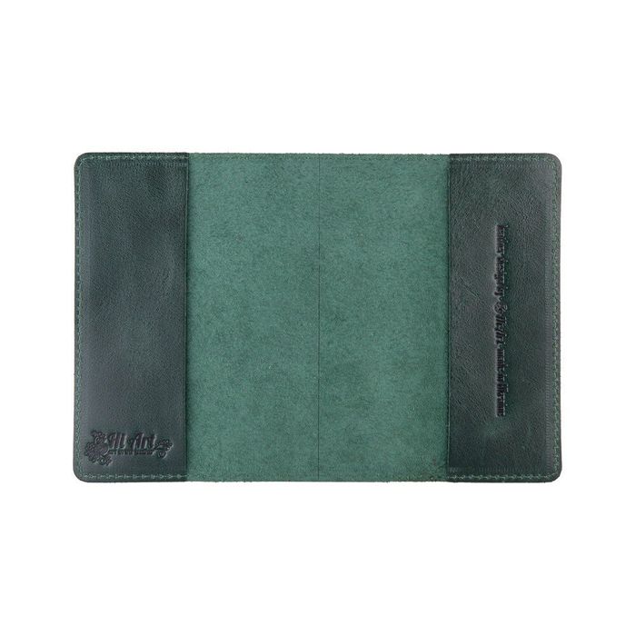 Кожаная зеленая обложка на паспорт HiArt PC-01 Mehendi Art Зелёный купить недорого в Ты Купи