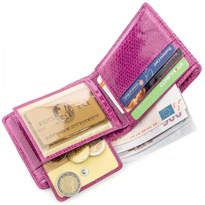 Жіночий гаманець зі шкіри морської змії SEA SNAKE LEATHER 18543 Рожевий купити недорого в Ти Купи