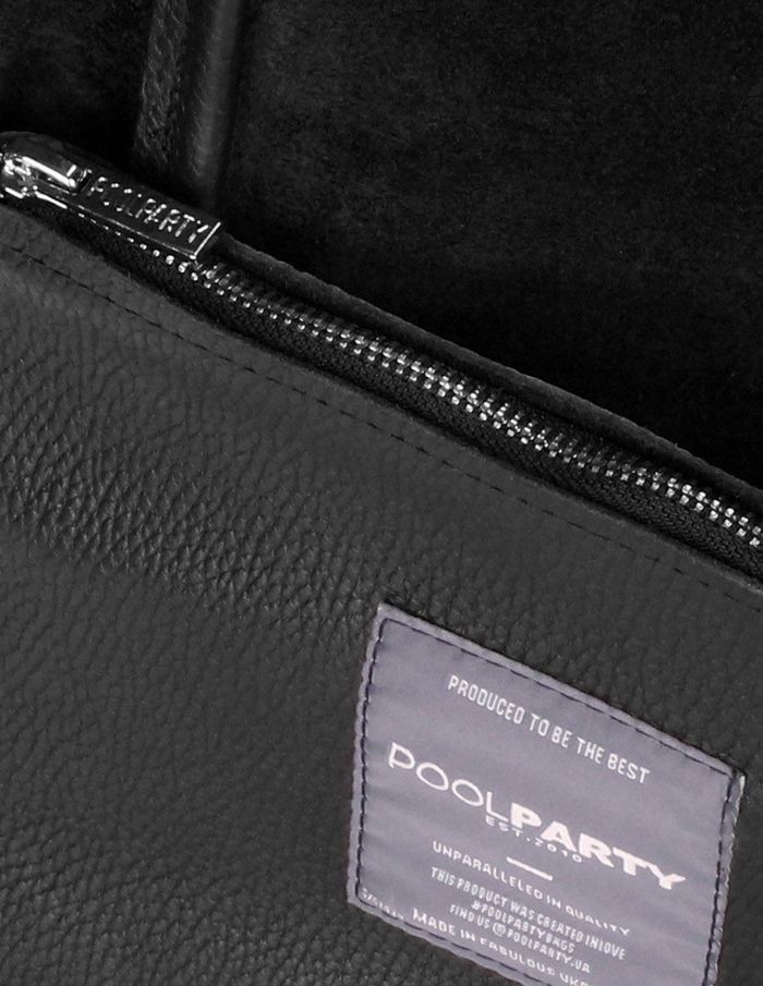Кожаная двусторонняя сумка POOLPARTY Soho черная купить недорого в Ты Купи