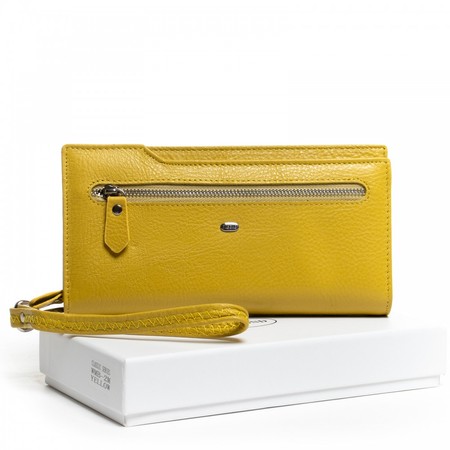 Кожаный женский кошелек Classic DR.BOND WMB-2M yellow купить недорого в Ты Купи