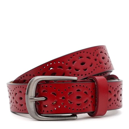 Женский кожаный ремень Borsa Leather CV1ZK-040r-red купить недорого в Ты Купи