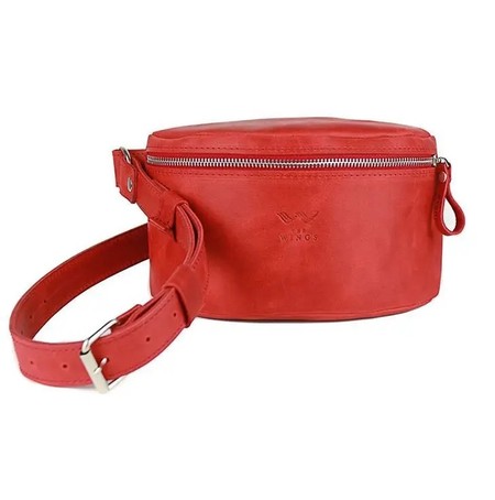 Кожаная поясная сумка красная винтажная TW-BELTBAG-RED-CRZ купить недорого в Ты Купи