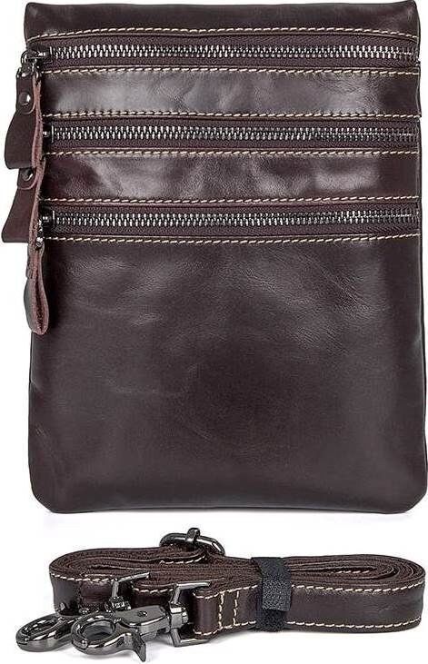 Чоловіча шкіряна сумка Vintage 14554 Темно-коричневий купити недорого в Ти Купи