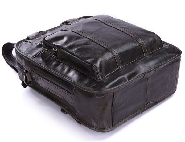 Чоловіча шкіряна сумка-рюкзак Vintage 14068 Темно-сірий купити недорого в Ти Купи