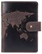 Обложка для паспорта из кожи Hi Art «World Map» PB-03S/1 Shabby Gavana Brown Темно-коричневый купить недорого в Ты Купи