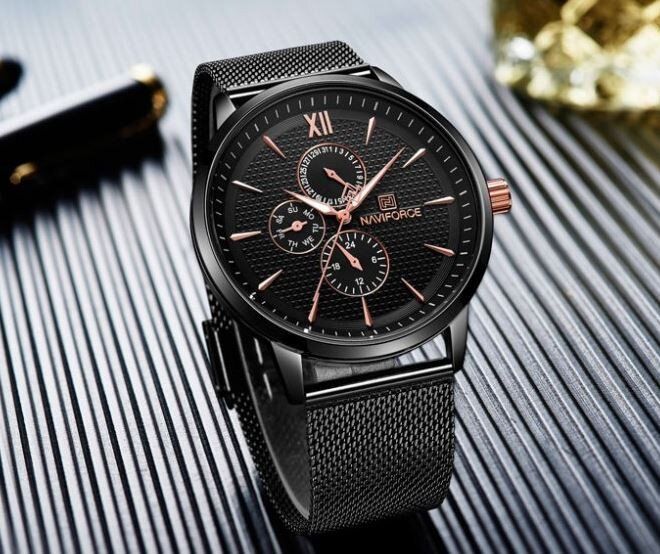 Чоловічий спортивний годинник NAVIFORCE BUSINESS STEEL NF3003 тисяча двісті дев'яносто дві купити недорого в Ти Купи
