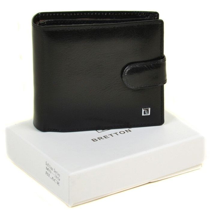 Кожаный кошелек Softina Bretton MS-39 black купить недорого в Ты Купи