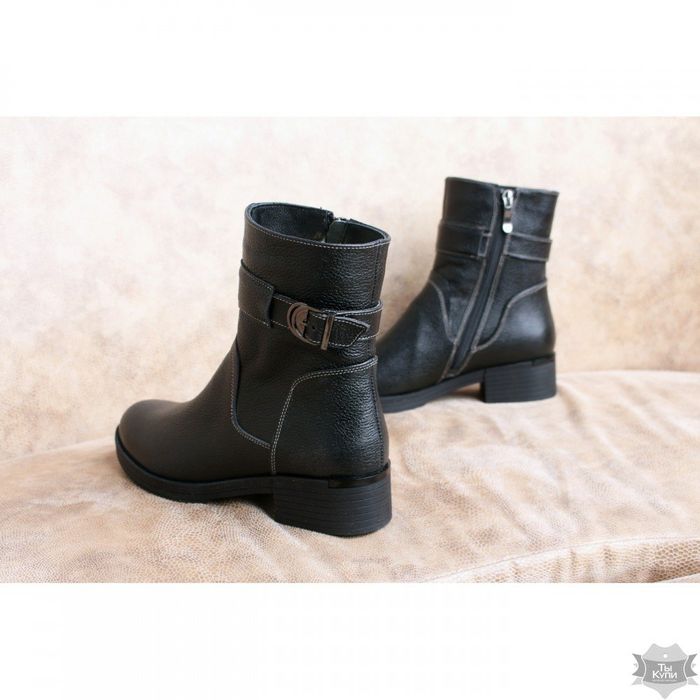 Черные женские зимние ботинки на меху Villomi 2517-06 купить недорого в Ты Купи
