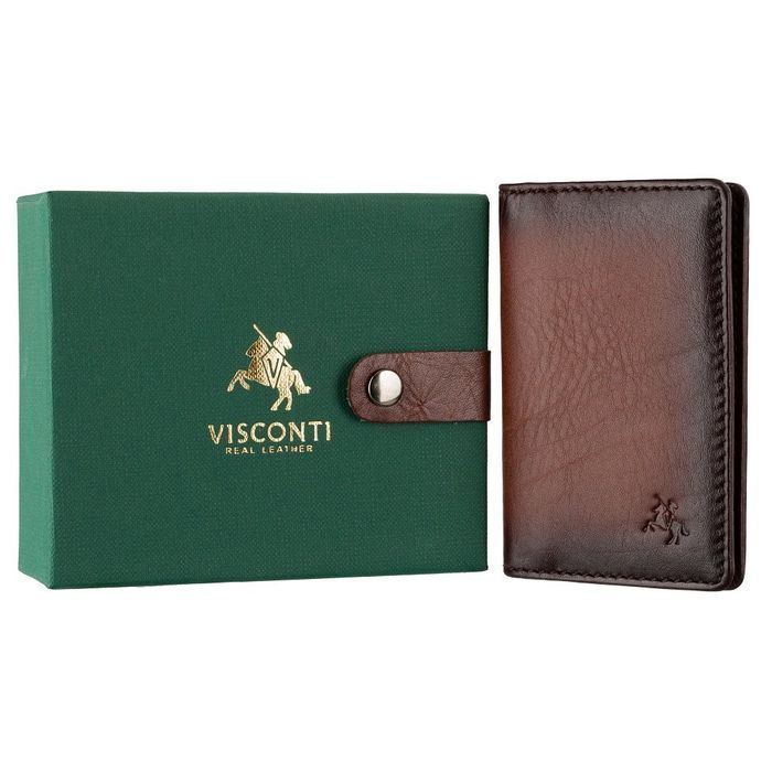 Кожаный картхолдер Visconti ENZ75 Ascari (Black Shadow) купить недорого в Ты Купи
