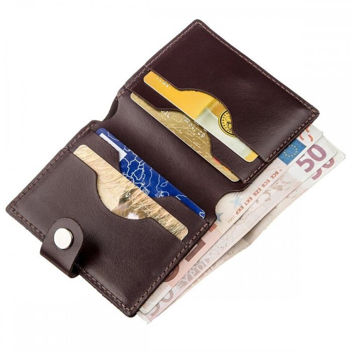 Чоловічий гаманець зі шкіри SHVIGEL 16222 Коричневий купити недорого в Ти Купи