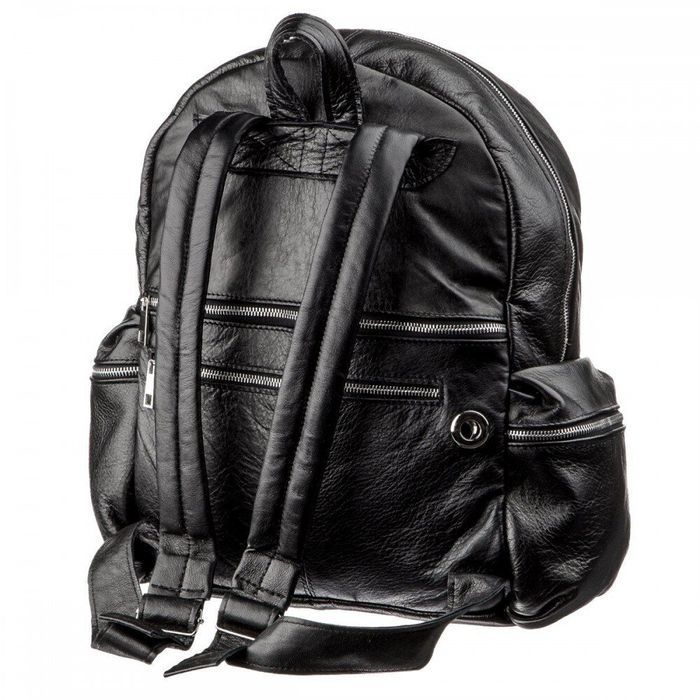 Кожаный чёрный рюкзак SHVIGEL 11260 купить недорого в Ты Купи