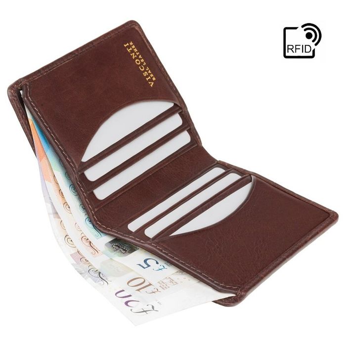 Кожаный мужской кошелек с RFID защитой Visconti cr91 brn купить недорого в Ты Купи