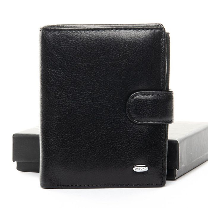 Шкіряний чоловічий гаманець Classic DR. BOND MS-30 black купити недорого в Ти Купи