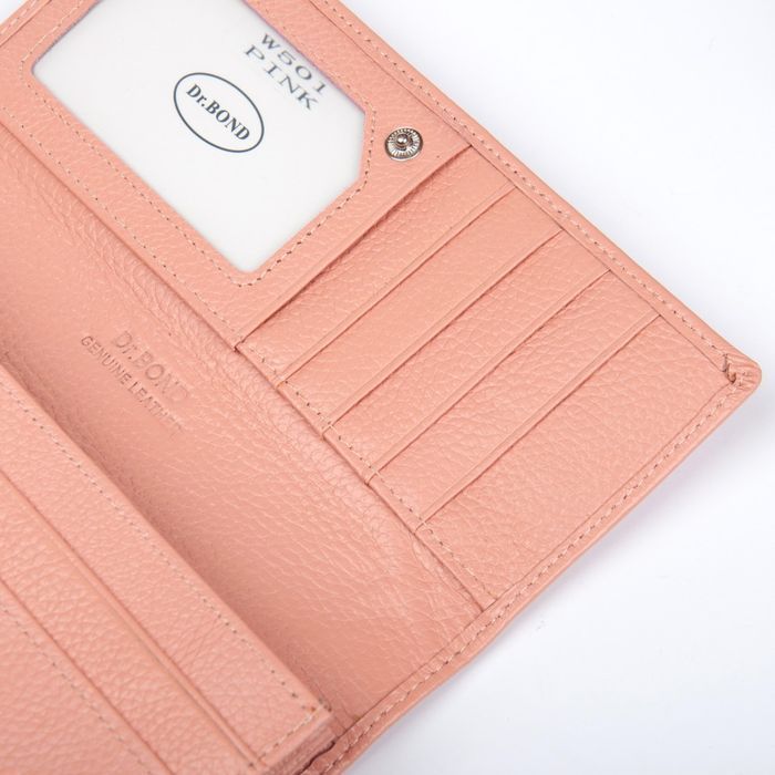 Шкіряний жіночий гаманець Classik DR. BOND W501 pink purple купити недорого в Ти Купи