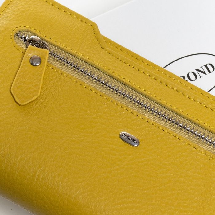 Кожаный женский кошелек Classic DR.BOND WMB-2M yellow купить недорого в Ты Купи