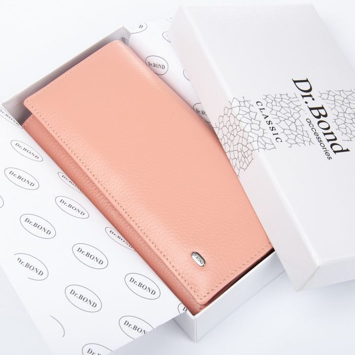 Шкіряний жіночий гаманець Classik DR. BOND W501 pink purple купити недорого в Ти Купи