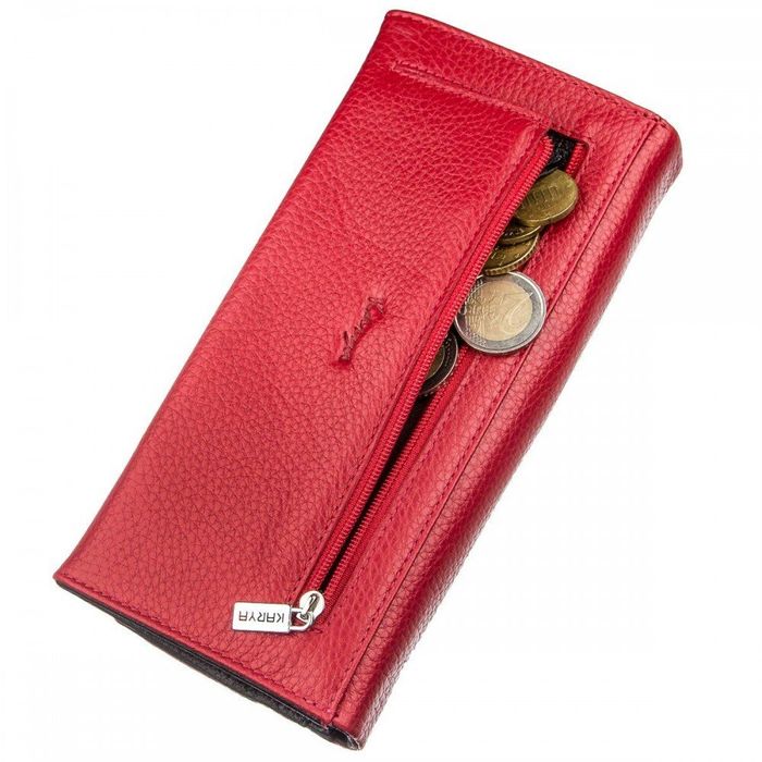 Женский красный кошелёк из натуральной кожи KARYA 17396 купить недорого в Ты Купи