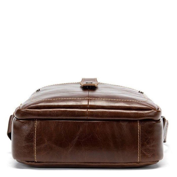 Чоловіча шкіряна сумка Vintage 14700 Коричневий купити недорого в Ти Купи